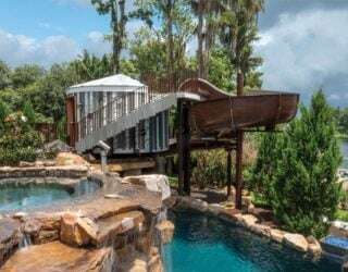 Custom Waterslide in Tampa Treehouse