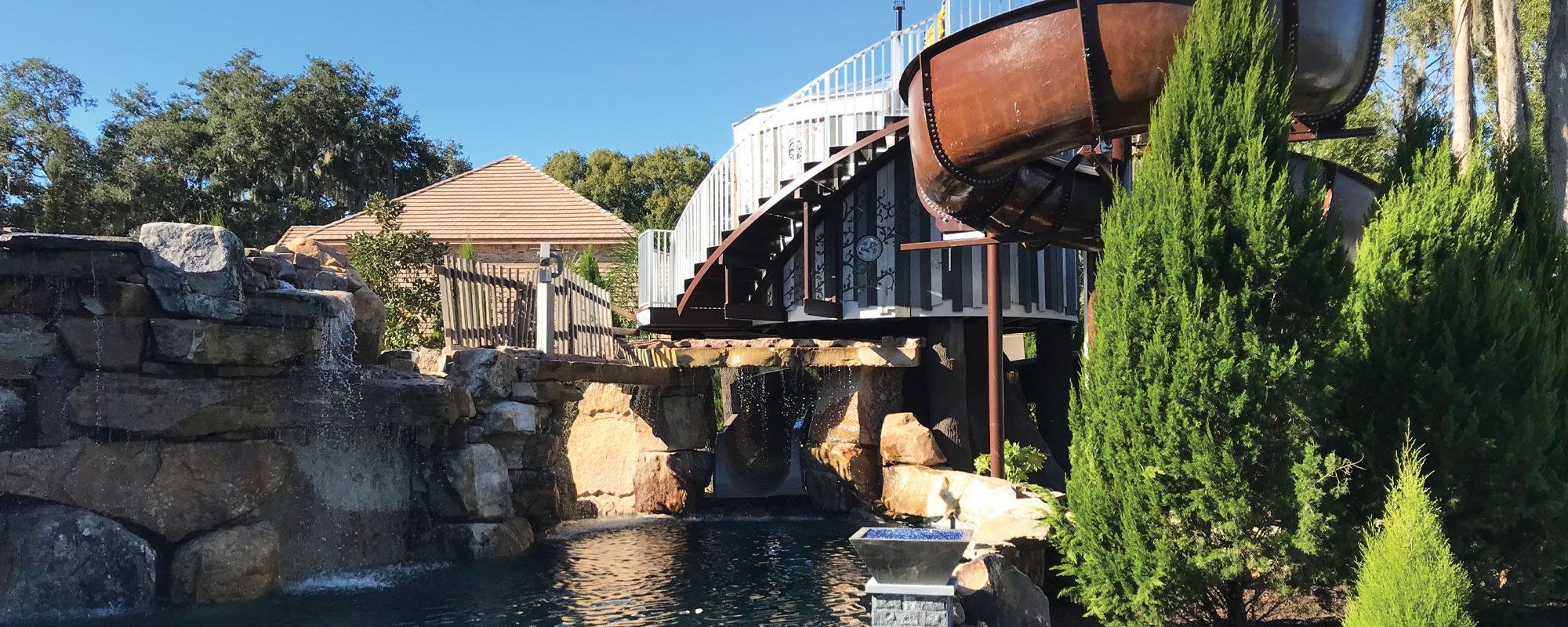 Custom Waterslide in Tampa Treehouse